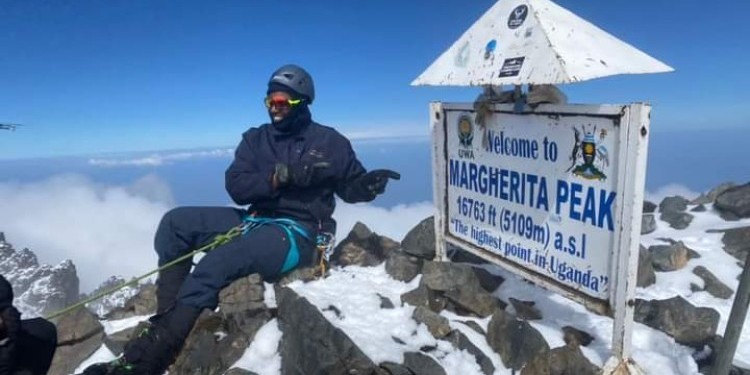 King Oyo at the top of Mountain Rwenzori